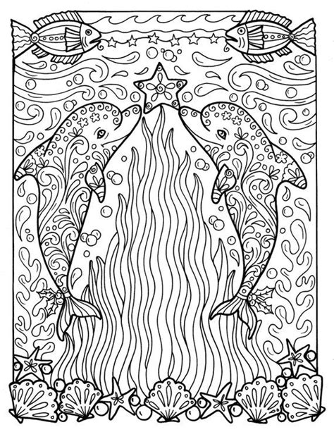 Browse your favorite printable dolphin coloring pages category to color and print and make your own dolphin coloring book. Christmas Dolphins Coloring page Adult Coloring Beach ...