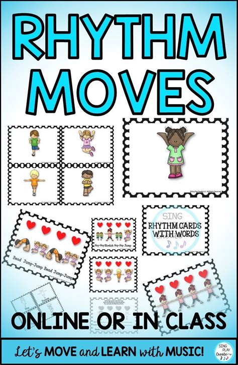 Rhythm Movement Activities Four Beat Rhythm Patterns Flashcards