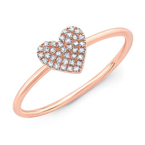 14kt Rose Gold Diamond Heart Ring
