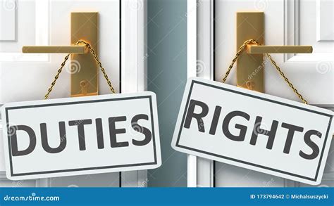 Duties And Rights As A Choice Pictured As Words Duties Rights On