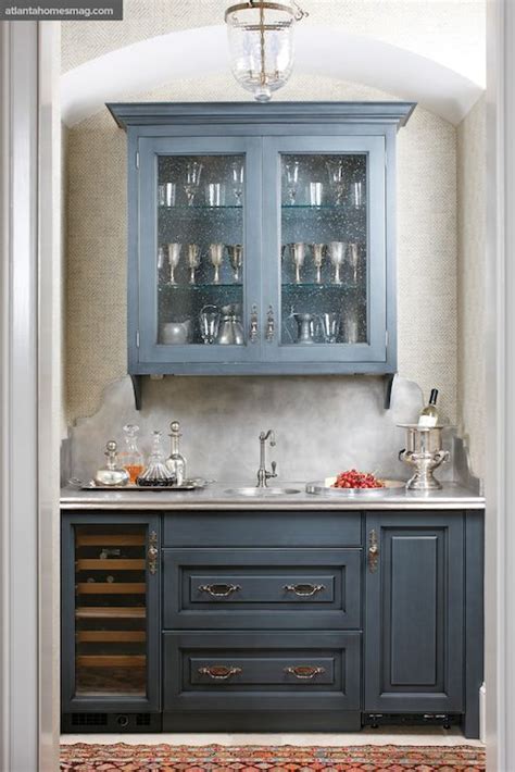 Atlanta Homes And Lifestyles Kitchens Butlers Pantry Blue Butlers