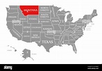 Montana resaltada en rojo en el mapa de los Estados Unidos de América ...
