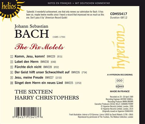 Johann Sebastian Bach Motetten Bwv 225 230 Cd Jpc