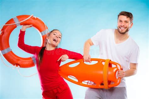 Lifeguards On Duty With Equipment Stock Photo Image Of Concept Life