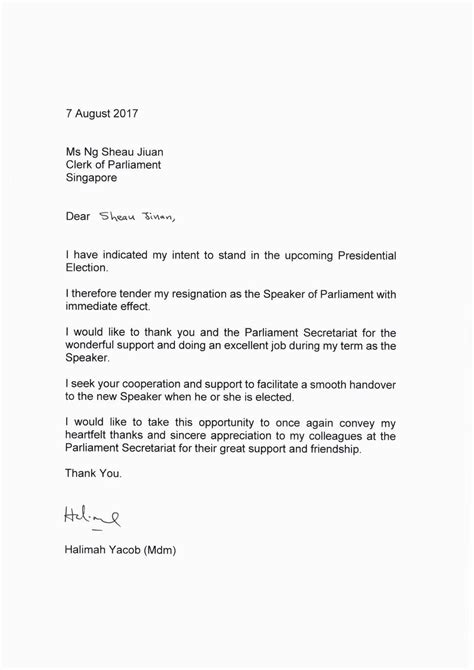 Nov 19, 2020 · 3. Letter Of Resignation Singapore - Sample Resignation Letter