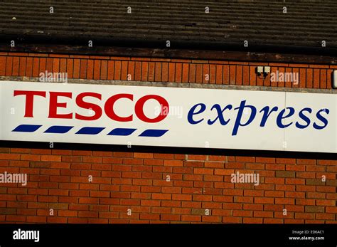 Tesco Express Supermarket Sign Logo Stock Photo Alamy