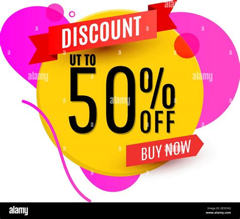 Sale 50 Off Round Banner Discount Tag Design Template In Colorful For