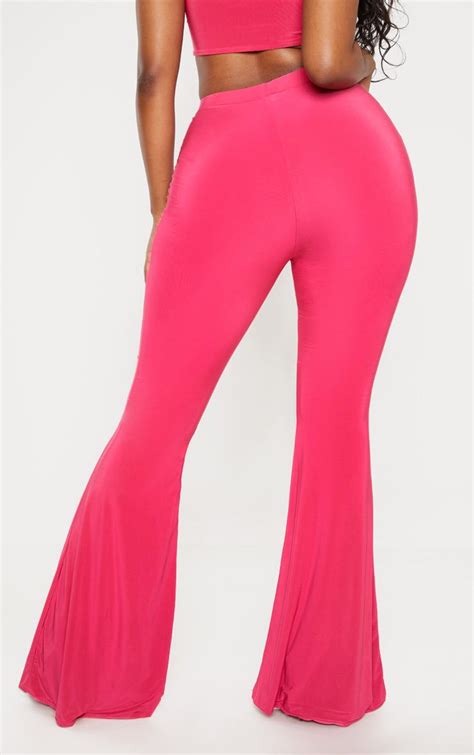 Shape Hot Pink Slinky Flared Trousers Slinky Hot Pink Flared