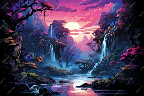 Premium AI Image | Mystical Waterfall Lose Yourself in the Enchanting