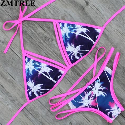 Zmtree Brand 2017 New Bikini Swimwear Women Set Sexy Bandage Bathing
