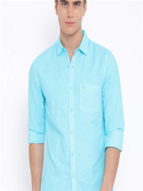 Buy United Colors Of Benetton Blue Linen Casual Shirt Shirts For Men