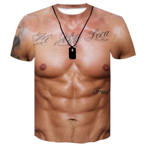 Big Boobs Sexy Muscle T Shirt Men Funny Tops Naked Personality