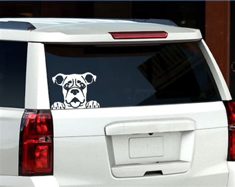 Boxer Peeking Dog Window Decal Ebay