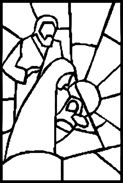 Cool Nativity Stained Glass Coloring Page Nativity Coloring Pages