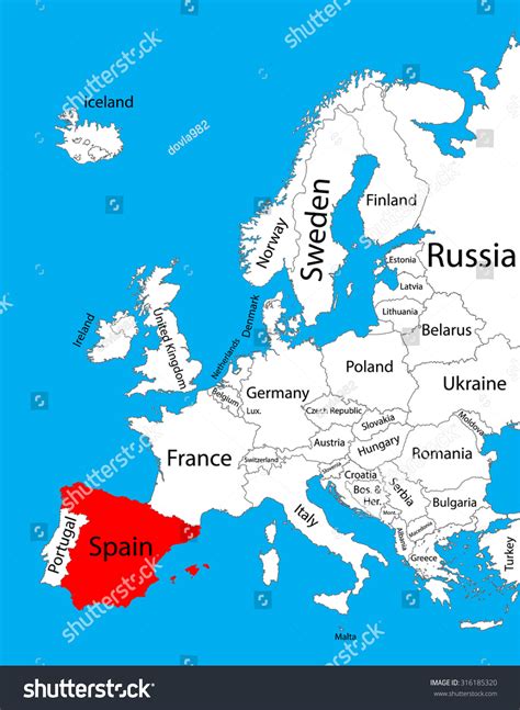 Map Of Europe And Spain Cherry Hill Map