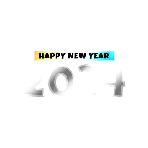 Happy New Year 2024 Text Design Greeting And Celebration Happy New