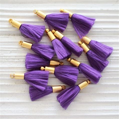 2pc Cobalt Blue Tassel With Gold Cap Mini Tassels Tassel Etsy