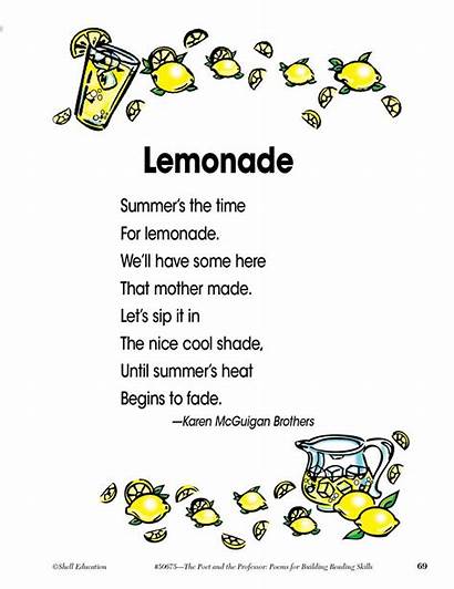 Poems Lemonade Summer Cool Poem Preschool Poetry