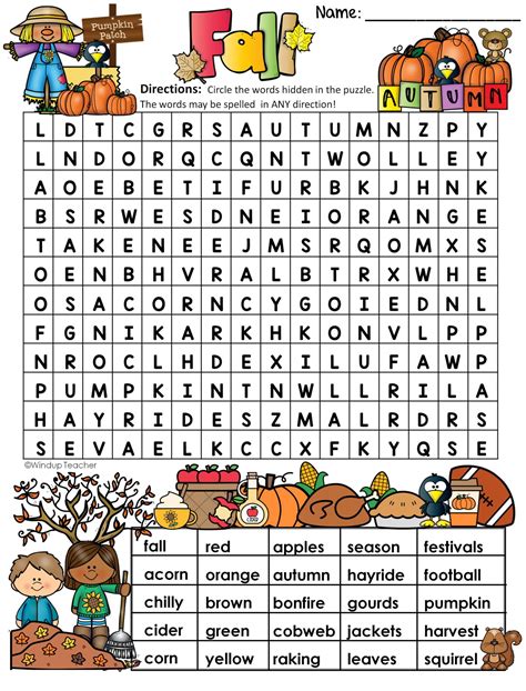 Fall Word Search Hard Puzzle Ready To Go Made By Teachers