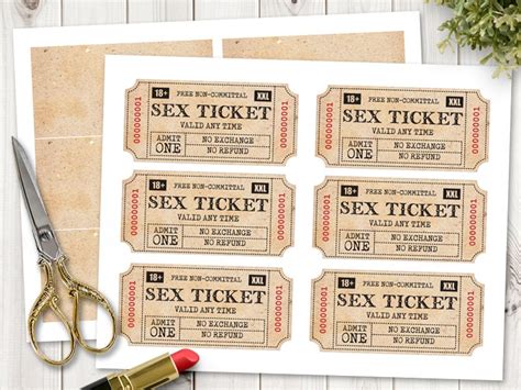 Sexy Gift For Him Printable Sex Tickets Kinky Coupon For Etsy Uk