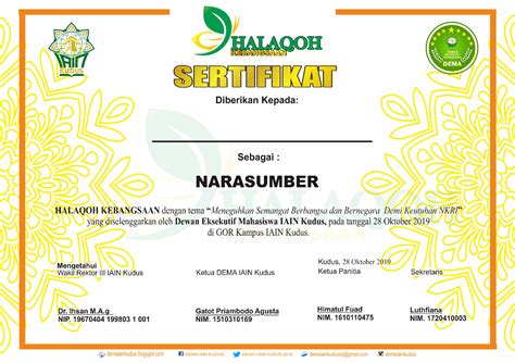 Contoh Sertifikat Narasumber Images