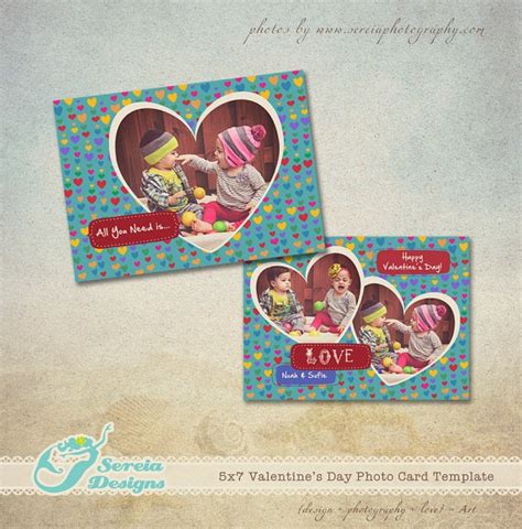 Valentines Day Photocard Photoshop Template Psd By Sereiadesigns 8