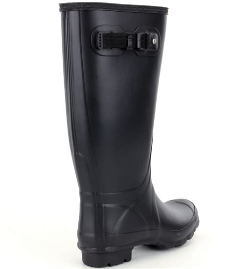 Hunter Original Huntress Matte Wide Calf Rain Boots In Black Lyst