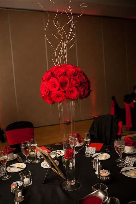 Elegant Red Roses Centerpiece Wedding Centerpieces Elegant Tall Rose
