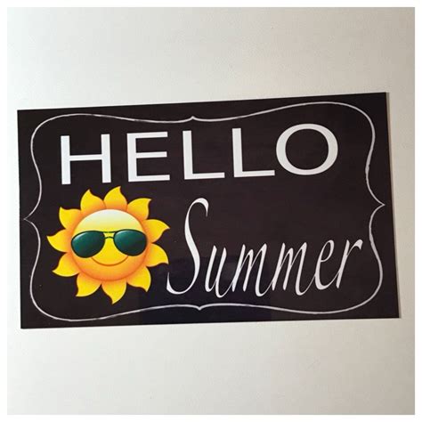 Hello Summer Sign Summer Signs Hello Summer Plaque Sign