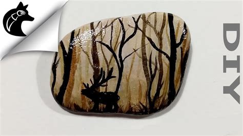 Rock Painting Tutorial Forest Deer Diy Youtube