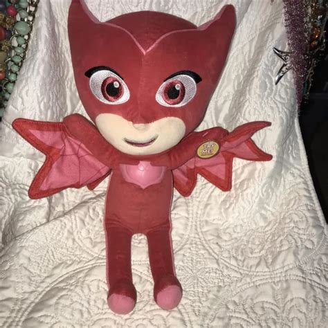 Used Pj Masks Nick Jr Owlette 15” Plush Red Superhero Stuffed Animal