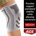 ACE Brand Knitted Knee Brace w/ Side Stabilizers, Medium - Walmart.com ...