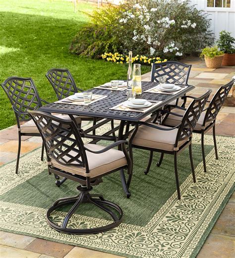 Park Grove Cast Aluminum Outdoor 7 Piece Dining Set With Cushions 7