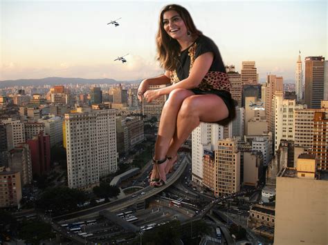Giantess Juliana Paes Sitting On Building In Sp By Zebostinha On