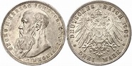 Moneda 3 Mark Ducado de Sajonia-Meiningen (1680 - 1918) Plata 1908 ...