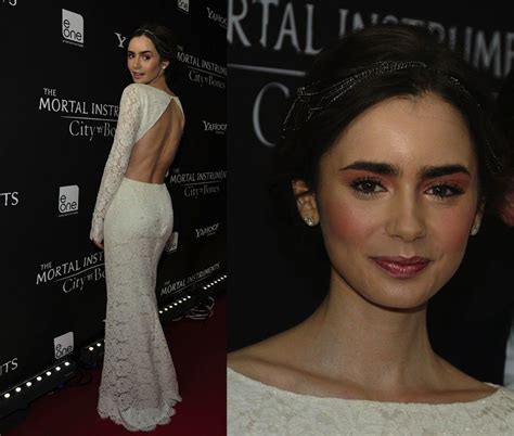 Lily Collins In A White Lace Houghton Dress Fw 2013 At The Toronto
