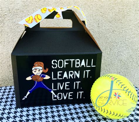 Softball Favor Boxes With Labels By Jatyourservice On Etsy Softball