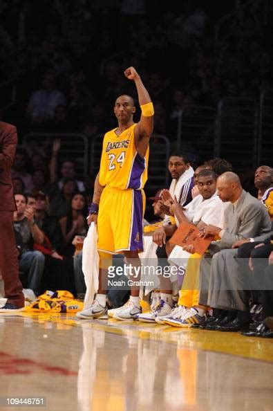 Kobe Bryant Of The Los Angeles Lakers Pumps His Fist During A Game