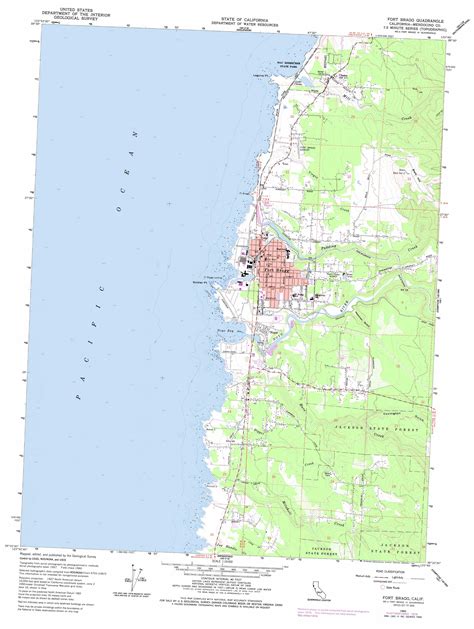 Fort Bragg Topographic Map 124000 Scale California