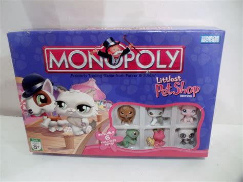 Littlest Pet Shop Monopoly Board Game Edition Includes 6 Full Size Pets