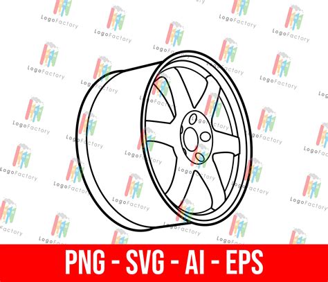 Jdm Wheel Vector Volk Te37 Digital Download Png Svg Ai Eps Vector Cut