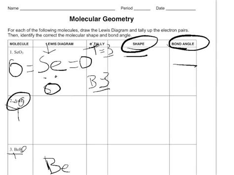 Molecular geometry is associated with the specific orientation of atoms as a result of bonding and non bonding electrons about the central atom. Eleaseit Thousands of Printable Activities