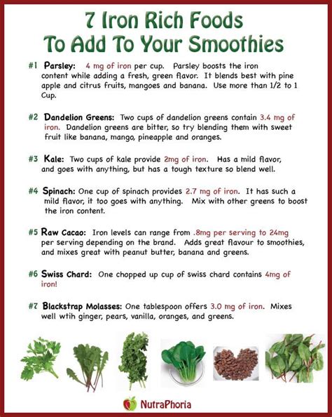 #Iron rich foods to add to your #smoothie. Get #recipes ...