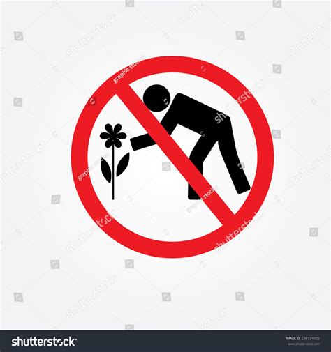 Dont Pick Flower Sign Vector Red 스톡 벡터로열티 프리 236124055 Shutterstock