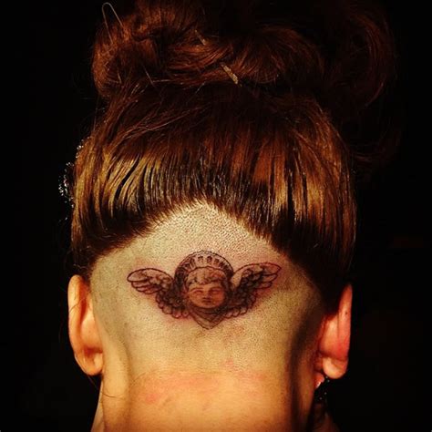 Lady Gagas Cherub Angel Neck Tattoo
