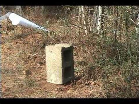 It is built of variegated brick over cinder block with a steel frame and a reinforced concrete foundation. 357 Magnum vs. Cinder Block - YouTube