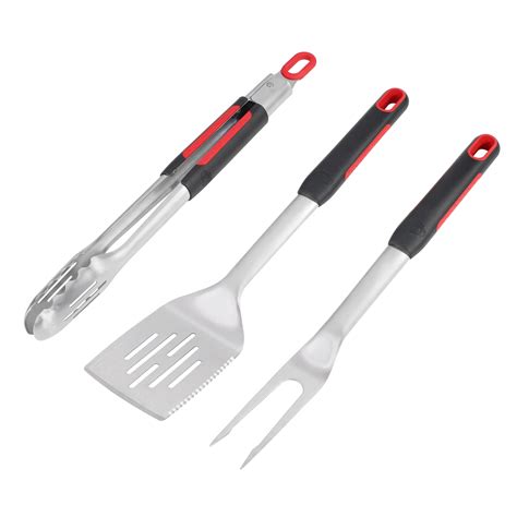 3pcs bbq accessories stainless steel grill tools set premium barbecue utensils in aluminum