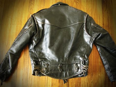 Cal Leather Vintage Horsehide Motorcycle Jacket Size 4446 The Fedora