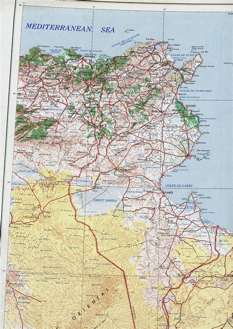 Map Of Tunisia Topographic Map