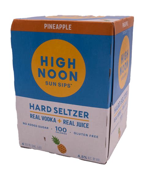 High Noon Pineapple Hard Seltzer 4 Pack 355ml Old Town Tequila